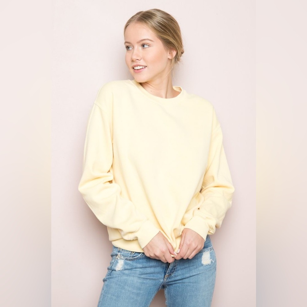 OS Brandy Melville John Gault Crewneck Sweatshirt - Yellow